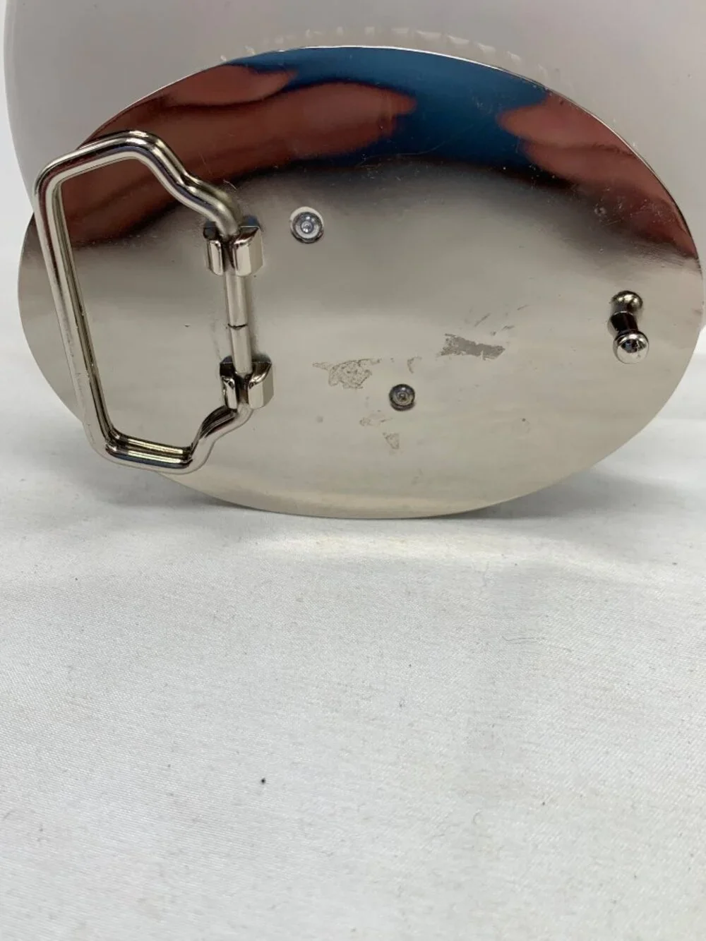 American Flag & Cowboy Boot Belt Buckle Oval Western